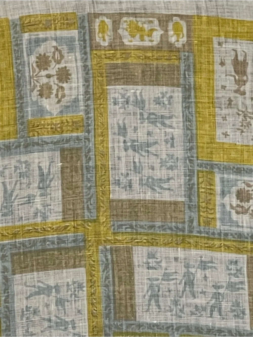 Vintage 50s Tammis Keefe Linen Cotton Sxarf 15 In Sq Poor Condition